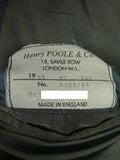 26/0848 vintage 1994 henry poole savile row bespoke grey herringbone worsted suit 44 regular