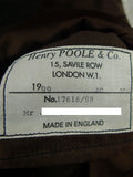 26/0849 immaculate vintage 1999 henry poole savile row bespoke dark brown herringbone worsted suit 42 regular
