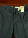 26/0836 immaculate vintage aquascutum grey worsted flannel flat front trouser w/ daks tabs 35