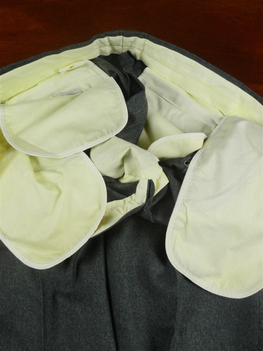 26/0839 immaculate vintage aquascutum grey worsted flannel flat front trouser w/ daks tabs 35