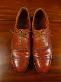 26/0852 vintage british brown brogue leather country shoe uk 9