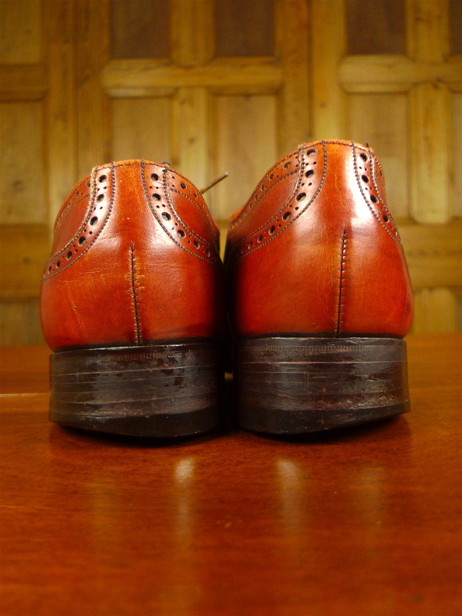 26/0852 vintage british brown brogue leather country shoe uk 9