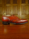 26/0852 vintage british brown brogue leather country shoe uk 9