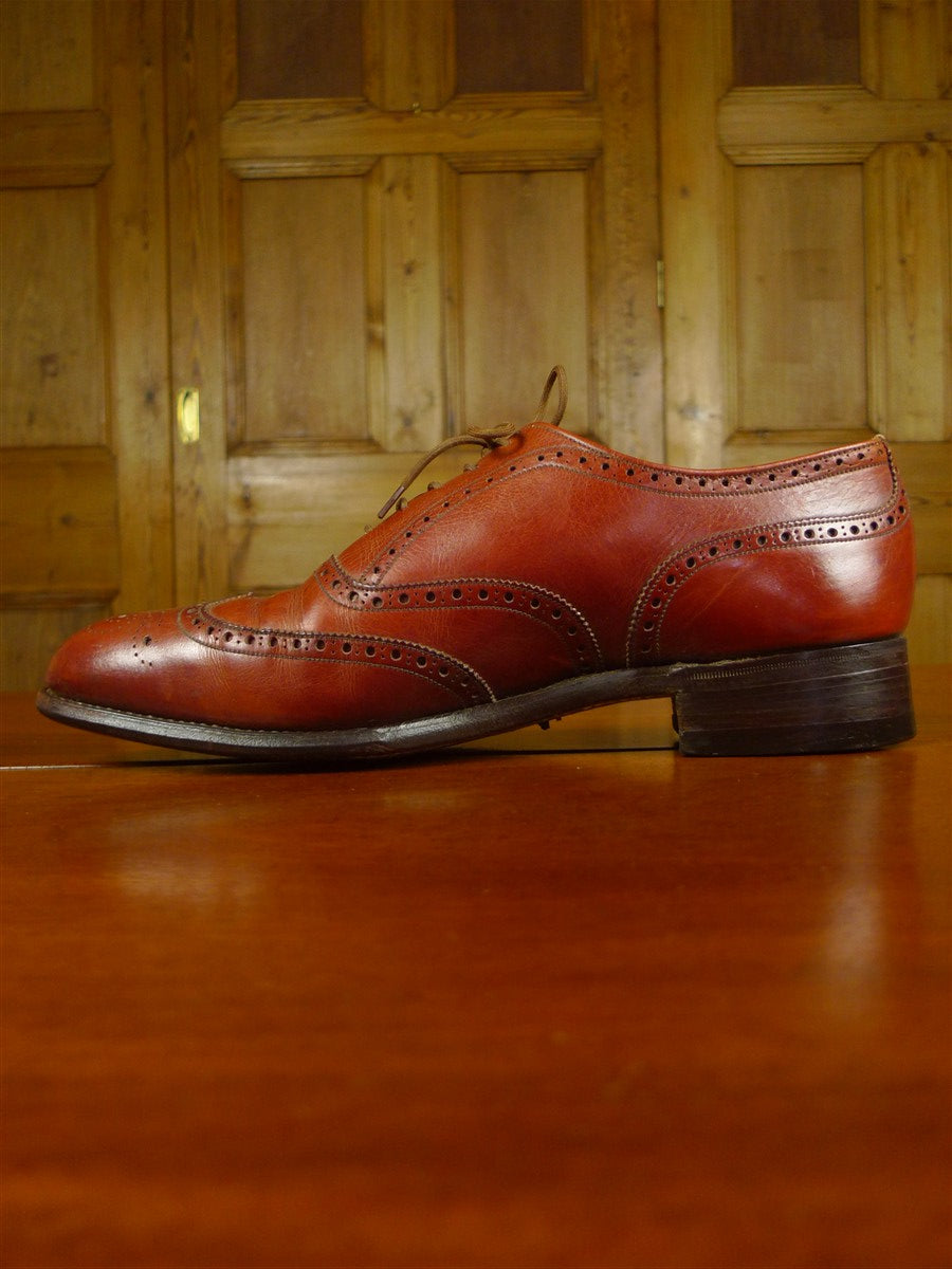 26/0852 vintage british brown brogue leather country shoe uk 9