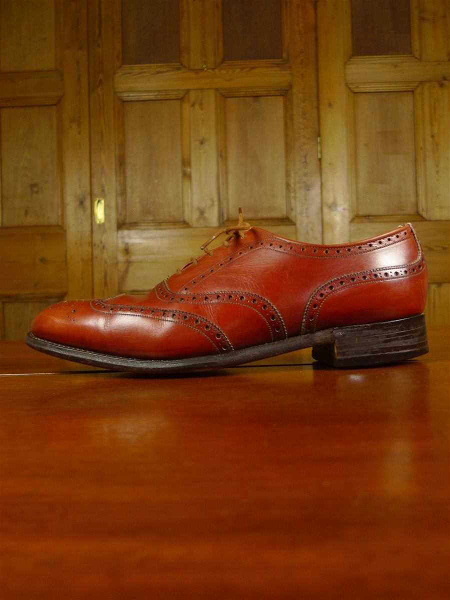 26/0852 vintage british brown brogue leather country shoe uk 9
