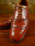 26/0852 vintage british brown brogue leather country shoe uk 9