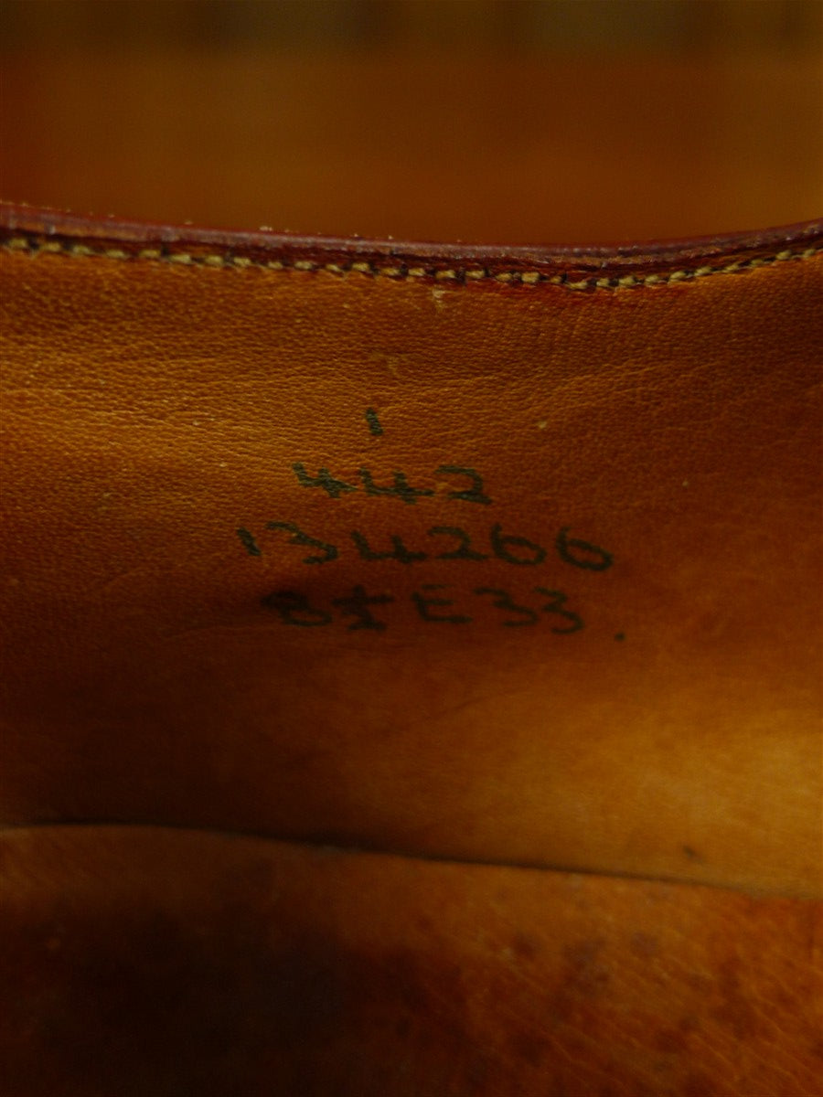 26/0851 vintage lloyd jennings london brown brogue monk-strap shoe uk 8.5