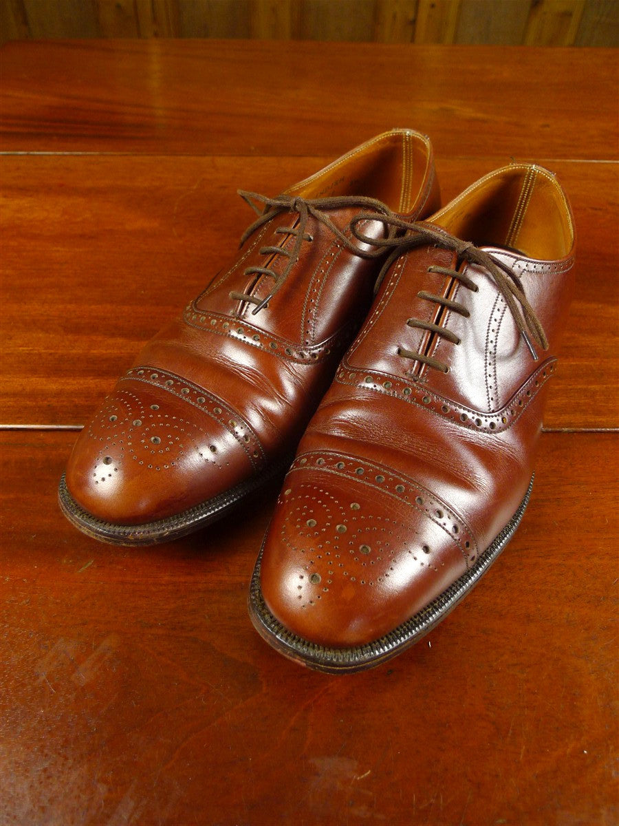 26/0850 vintage 1980s austin reed london brown brogue shoe uk 8.5