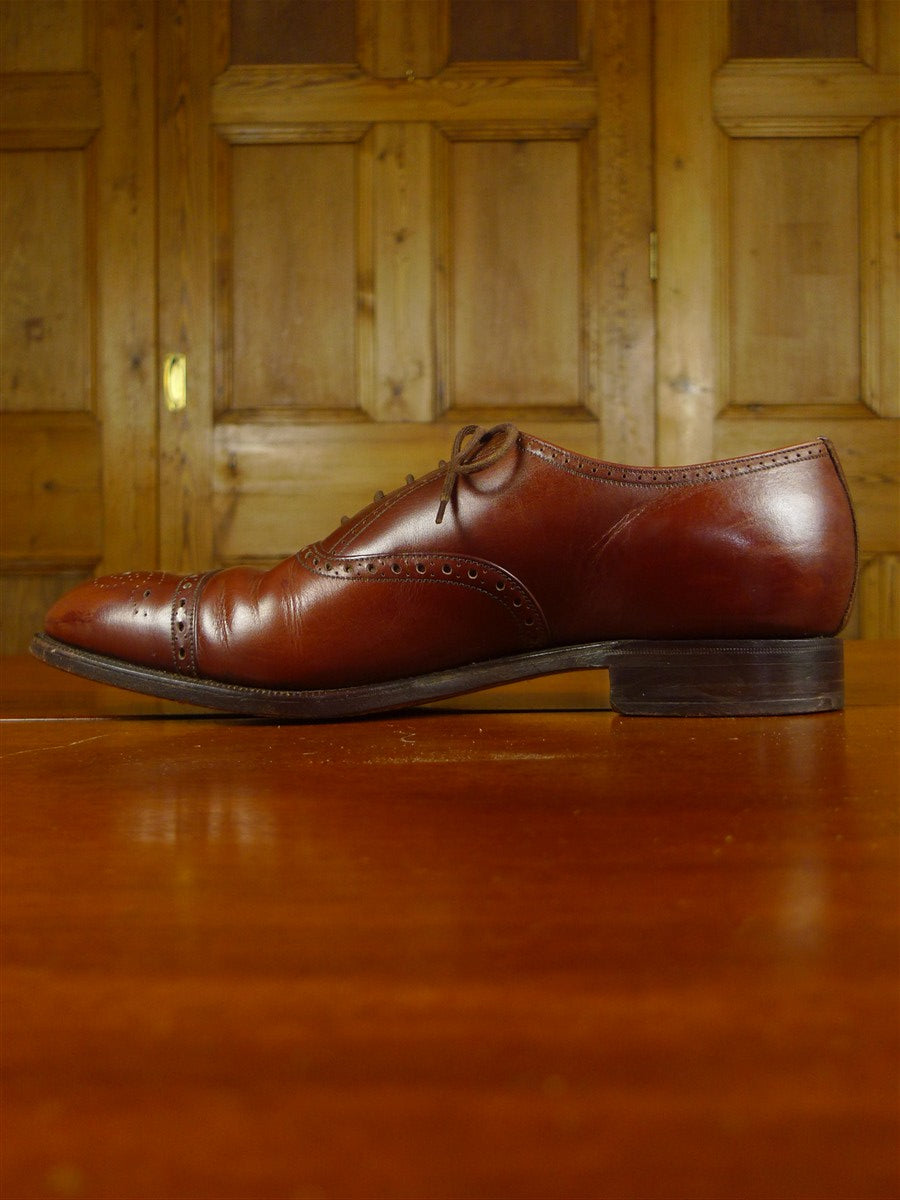 26/0850 vintage 1980s austin reed london brown brogue shoe uk 8.5