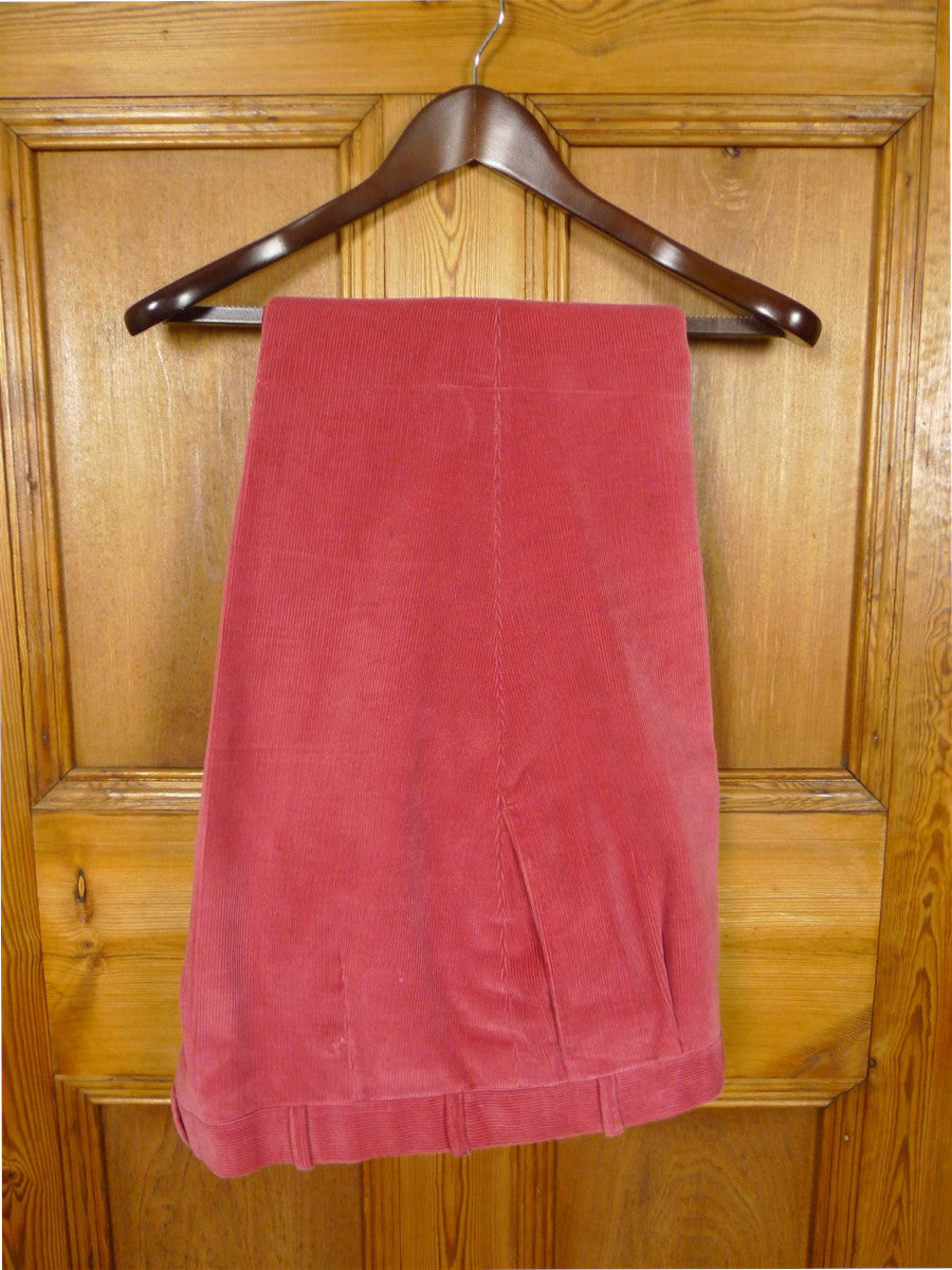 26/0840 immaculate 2016 kent haste lachter savile row bespoke rose pink corduroy trouser 37-41