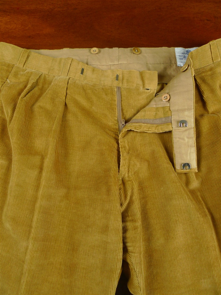 26/0841 immaculate 2016 kent haste lachter savile row bespoke tan brown corduroy trouser 37-41
