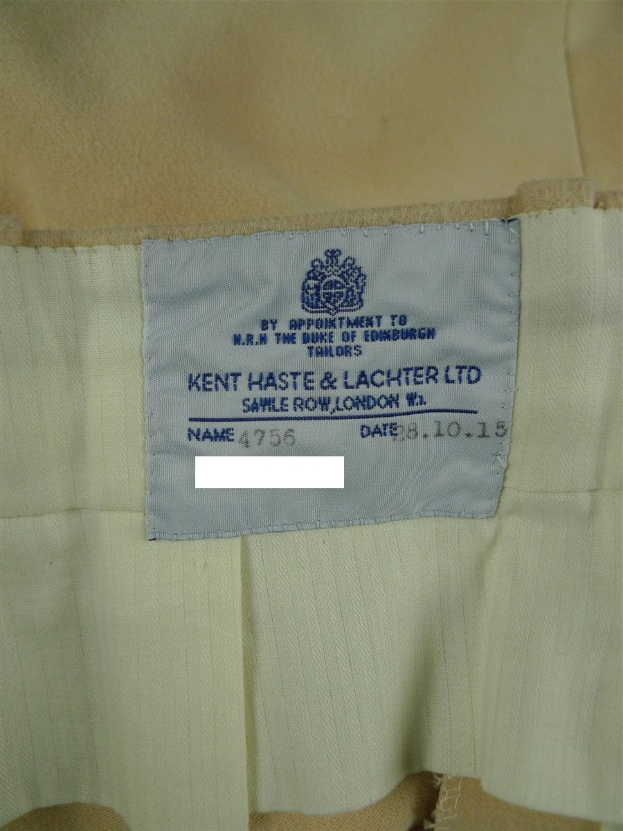 26/0842 immaculate 2015 kent haste lachter savile row bespoke cream moleskin trouser 36-39