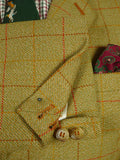 26/0833 hand tailored john g hardy alsport wp check tweed sports jacket w/ red linings 43 long