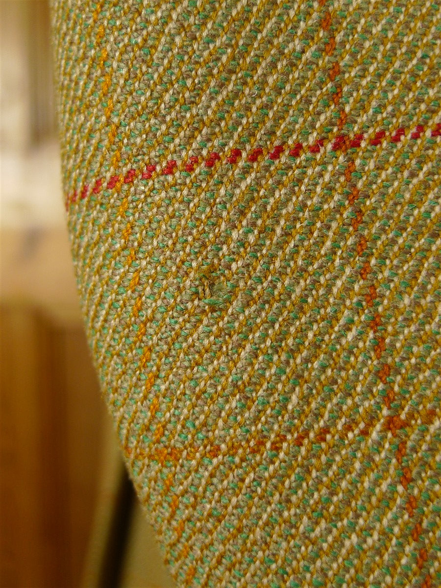 26/0833 hand tailored john g hardy alsport wp check tweed sports jacket w/ red linings 43 long