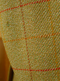 26/0833 hand tailored john g hardy alsport wp check tweed sports jacket w/ red linings 43 long