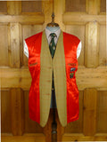 26/0833 hand tailored john g hardy alsport wp check tweed sports jacket w/ red linings 43 long
