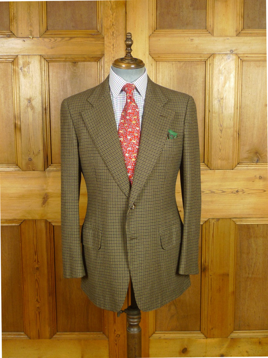 26/0835 vintage harrods brown shepherds check cashmere blend sports jacket blazer 40 regular