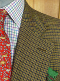 26/0835 vintage harrods brown shepherds check cashmere blend sports jacket blazer 40 regular