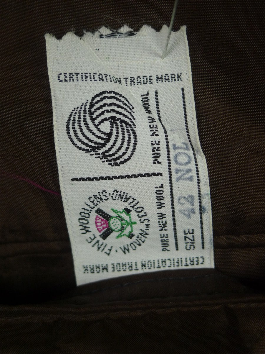 26/0854 wonderful vintage daks signature brown wp check herringbone tweed patch pocket sports jacket w/ suede elbow patches 39 regular