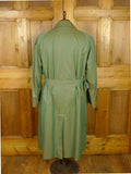 26/0857 wonderful vintage daks 2-tone green 100% cotton belted raincoat mac w/ removable red wool liner 42-44