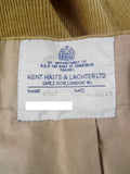 26/0841 immaculate 2016 kent haste lachter savile row bespoke tan brown corduroy trouser 37-41