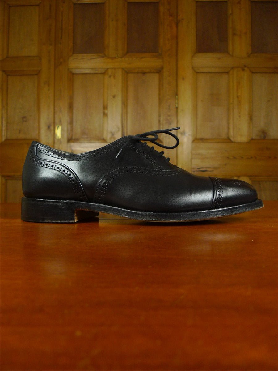 26/0881 nearly new tricker's 'devon' black calf leather oxford brogue shoe uk 8.5