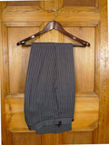 26/0864 vintage savile row bespoke high-rise 'cashmere -stripe' worsted morning dress trouser 28-32