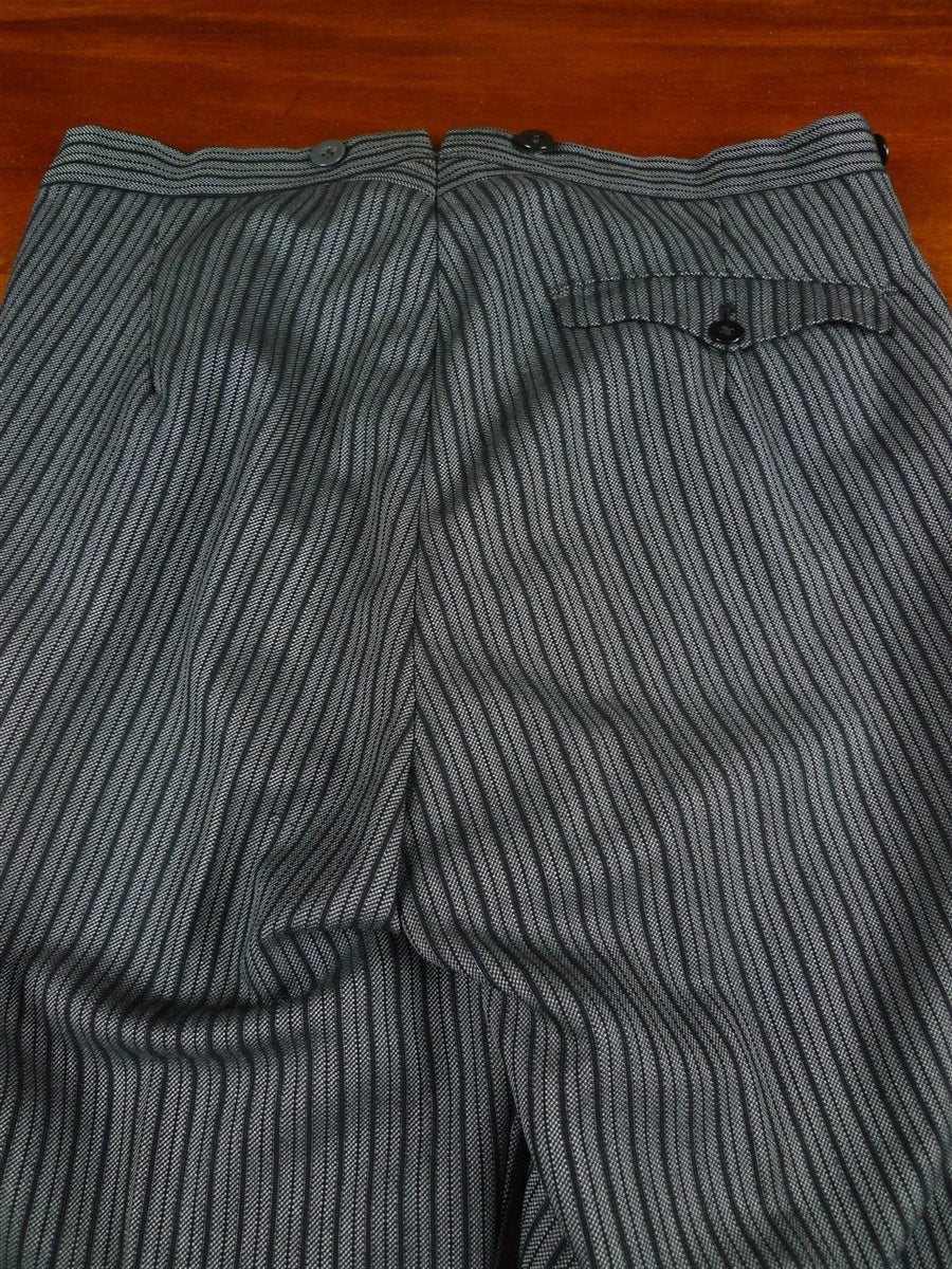 26/0864 vintage savile row bespoke high-rise 'cashmere -stripe' worsted morning dress trouser 28-32