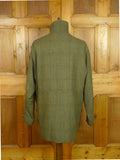 26/0866 heavyweight vintage sutherland sporting tweed co. green wp check tweed shooting coat w/ all-weather membrane 45-46