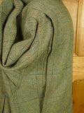 26/0866 heavyweight vintage sutherland sporting tweed co. green wp check tweed shooting coat w/ all-weather membrane 45-46