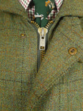 26/0866 heavyweight vintage sutherland sporting tweed co. green wp check tweed shooting coat w/ all-weather membrane 45-46