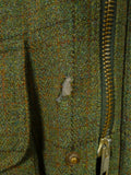 26/0866 heavyweight vintage sutherland sporting tweed co. green wp check tweed shooting coat w/ all-weather membrane 45-46