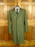 26/0867 immaculate sutherland sporting tweed scottish wp check green paddock coat overcoat w/ moleskin collar 44-46
