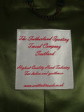 26/0867 immaculate sutherland sporting tweed scottish wp check green paddock coat overcoat w/ moleskin collar 44-46