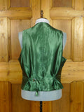 26/0869 vintage tailor-made green wp check tweed waistcoat vest 46-47 regular to long