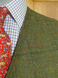 26/0869 vintage tailor-made green wp check tweed waistcoat vest 46-47 regular to long