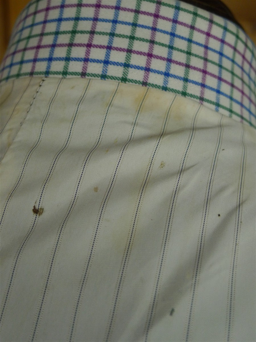 26/0869 vintage tailor-made green wp check tweed waistcoat vest 46-47 regular to long