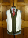 26/0869 vintage tailor-made green wp check tweed waistcoat vest 46-47 regular to long