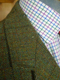 26/0868 vintage british tailor made heavyweight green wp check tweed jacket 46 long
