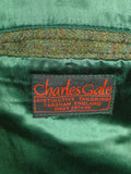 26/0868 vintage british tailor made heavyweight green wp check tweed jacket 46 long