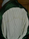 26/0868 vintage british tailor made heavyweight green wp check tweed jacket 46 long