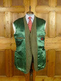 26/0868 vintage british tailor made heavyweight green wp check tweed jacket 46 long
