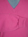 26/0880 vintage turnbull & asser pure cashmere pink v-neck pullover jumper 42-43