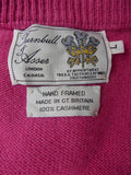 26/0880 vintage turnbull & asser pure cashmere pink v-neck pullover jumper 42-43