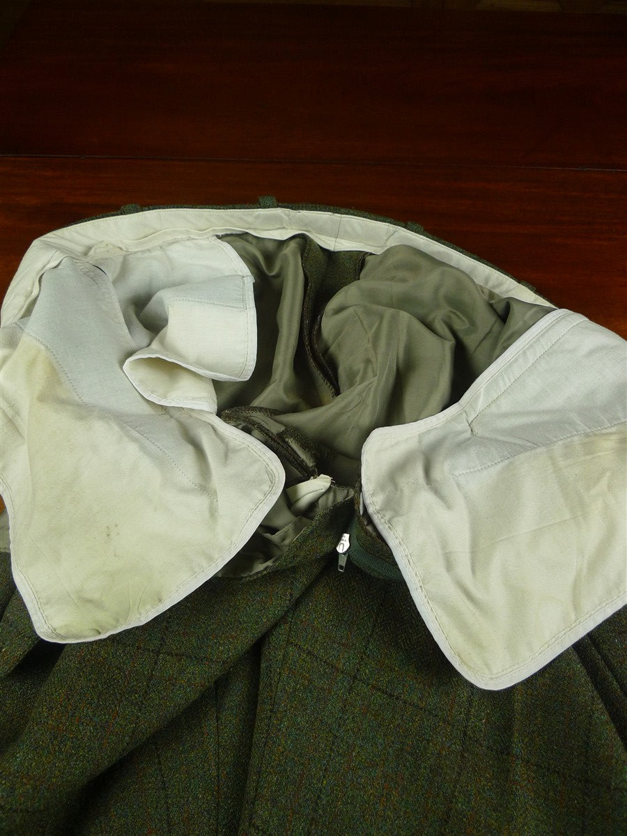 26/0872 heavyweight scottish tailor-made green wp check tweed shooting breeks 39-44