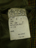 26/0877 vintage gieves & hawkes savile row pure cashmere green gun check sports jacket blazer 43 long