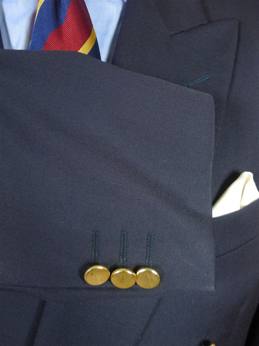 26/0862 vintage gieves & hawkes savile row navy blue d/b worsted wool blazer 43 regular