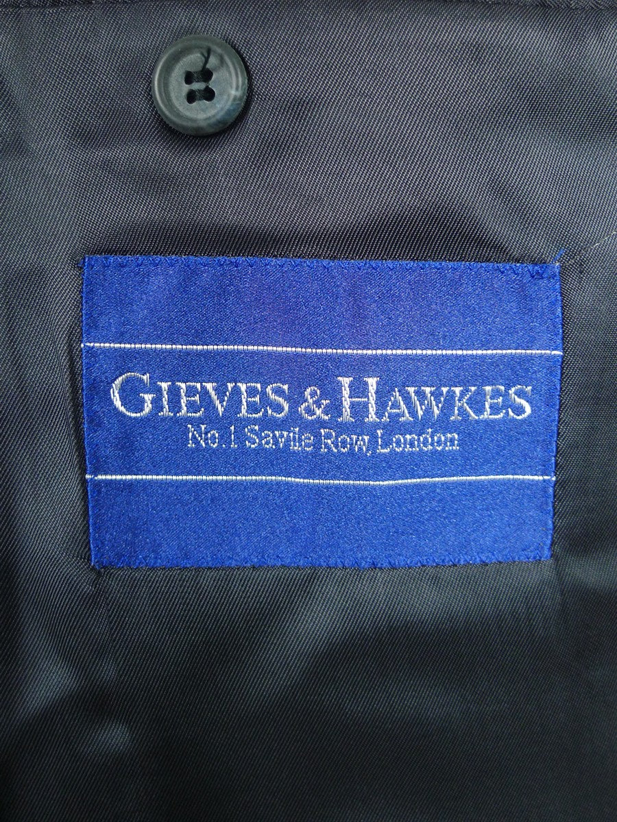 26/0862 vintage gieves & hawkes savile row navy blue d/b worsted wool blazer 43 regular