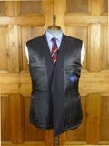 26/0862 vintage gieves & hawkes savile row navy blue d/b worsted wool blazer 43 regular