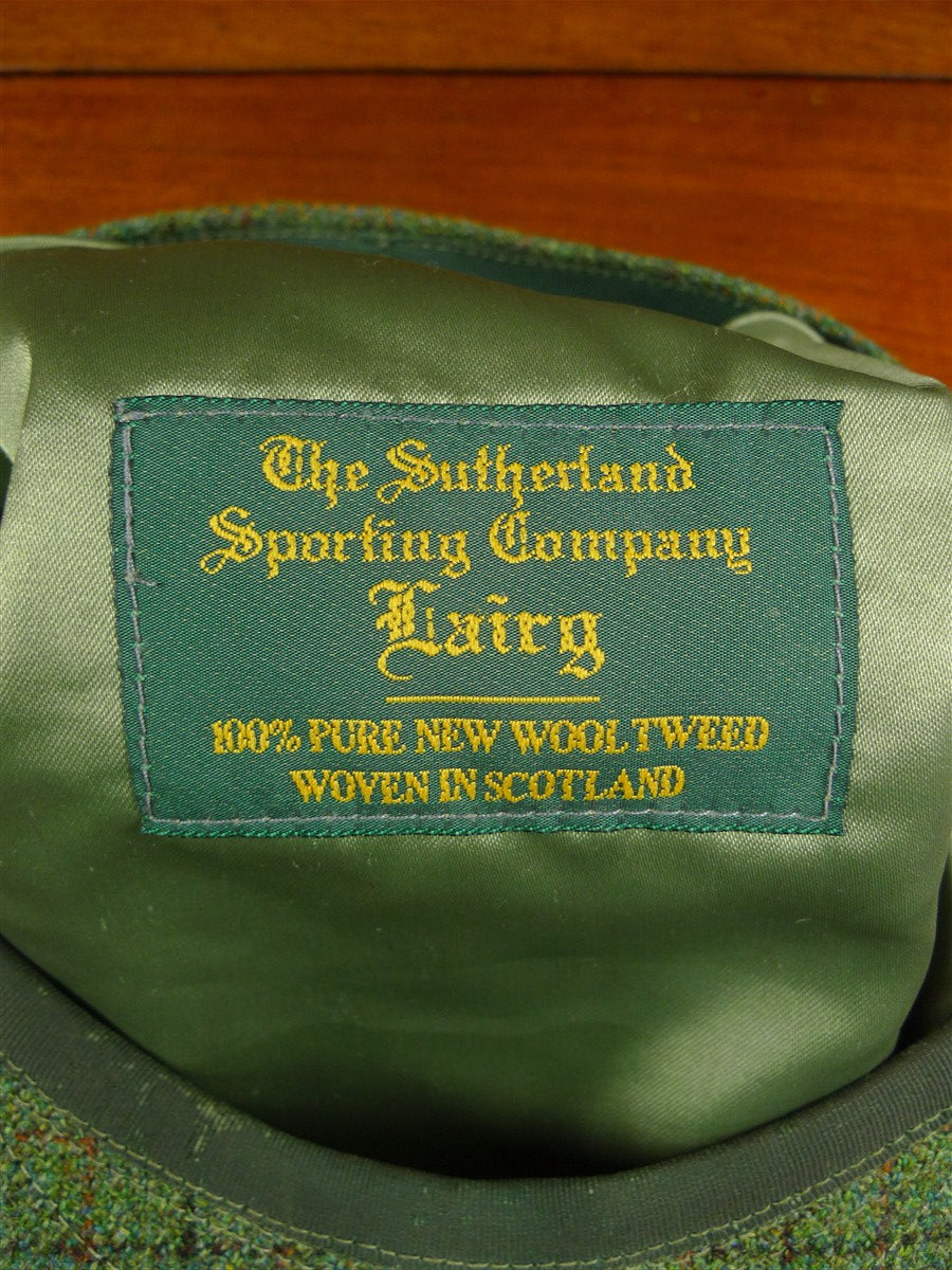 26/0879 scottish green lairg tartan check tweed flat cap for country pursuits / vintage revivals 61 cms